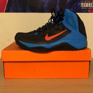 Nike Dual Fusion BB II - Blk/Blue/Org, Men Sz 10.5